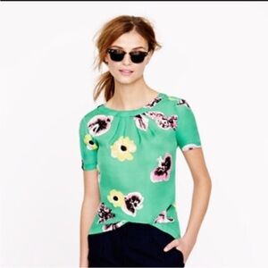 J Crew  Printed Cutaway Top Retro Punk Floral size Medium